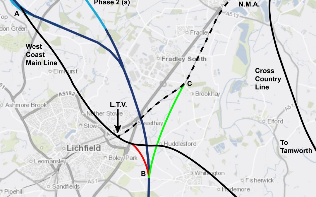 Revised HS2 Junction at Lichfield